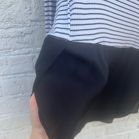 Lush black and white striped top with black flowy bottom sz S - Picture 2 of 5
